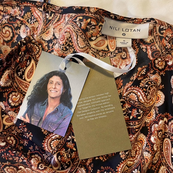 Nili Lotan x Target Paisley Print Brown Slip Dress - Picture 4 of 8